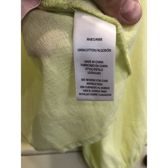 Love Whit Whitney Port Citron Green Ruffle Blouse Size Small MSRP $158 - Picture 8 of 9